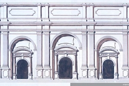 Fachada de la Catedral de Santiago, de acuerdo al proyecto de Toesca