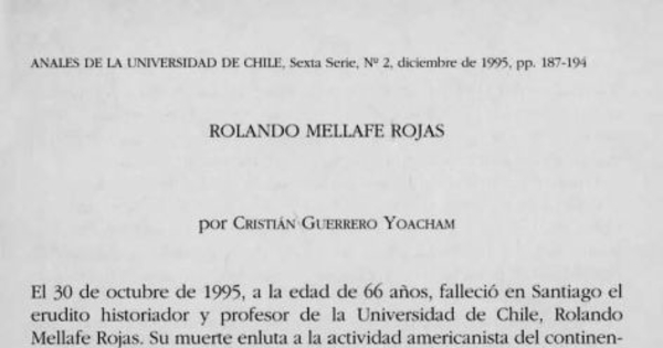 Rolando Mellafe Rojas