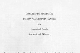 Discurso de recepción de don Álvaro Jara Hantke