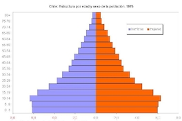 Estructura de población de Chile por edad y sexo en 1975