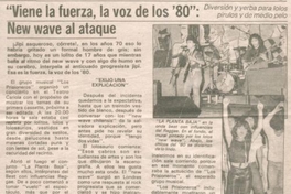 Viene la fuerza, la voz de los 80 : New Wave al ataque