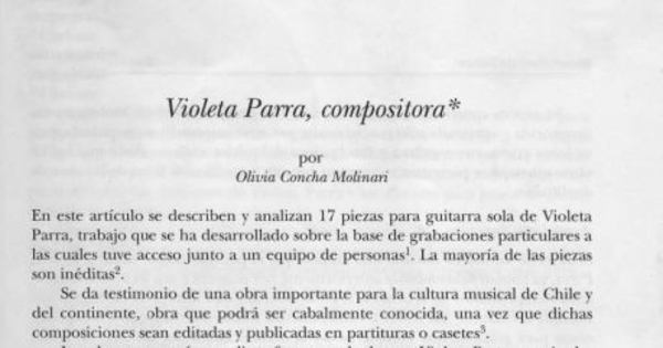 Violeta Parra, compositora