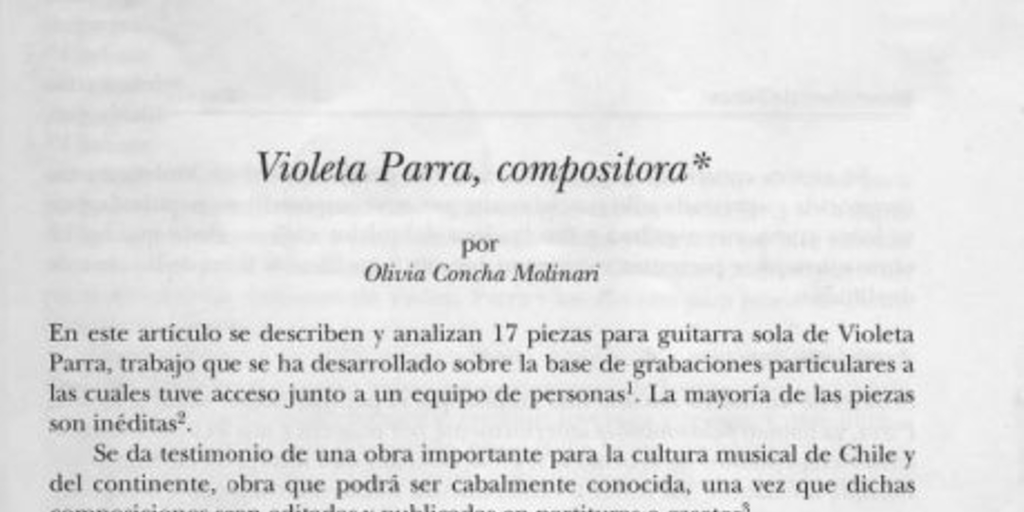 Violeta Parra, compositora