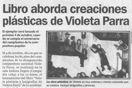 Libro aborda creaciones plásticas de Violeta Parra