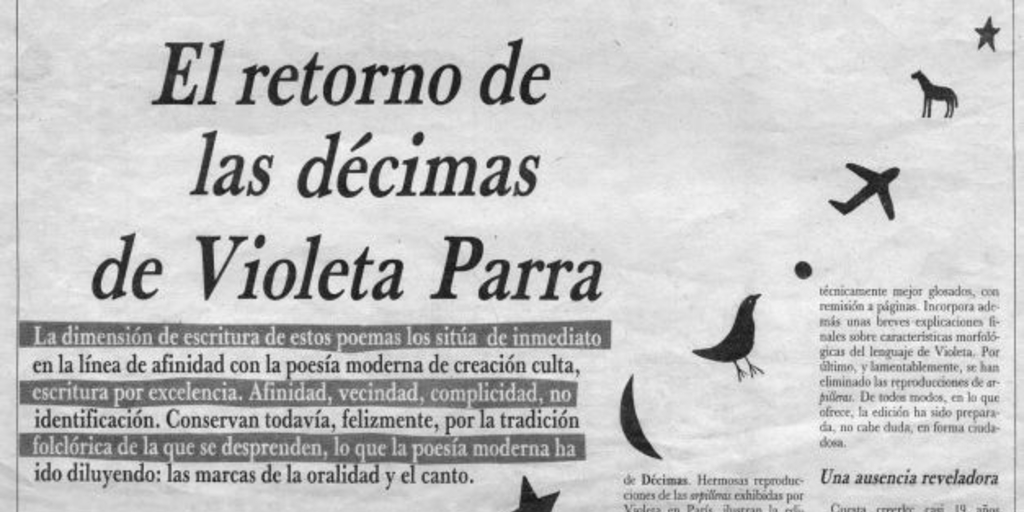 El retorno de las décimas de Violeta Parra