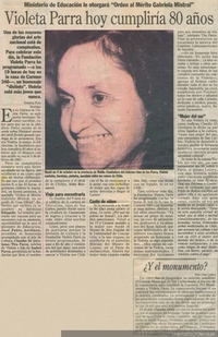 Violeta Parra hoy cumpliría 80 años