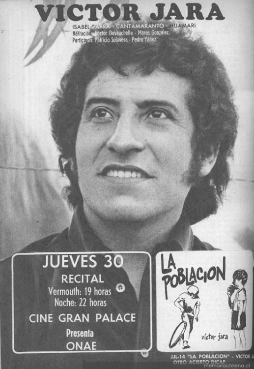 Víctor Jara... jueves 30 recital