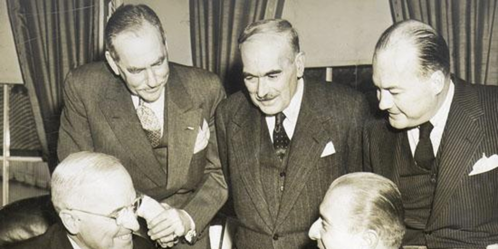 Gabriel González Videla en EE.UU. con el presidente Harry Truman, hacia 1950