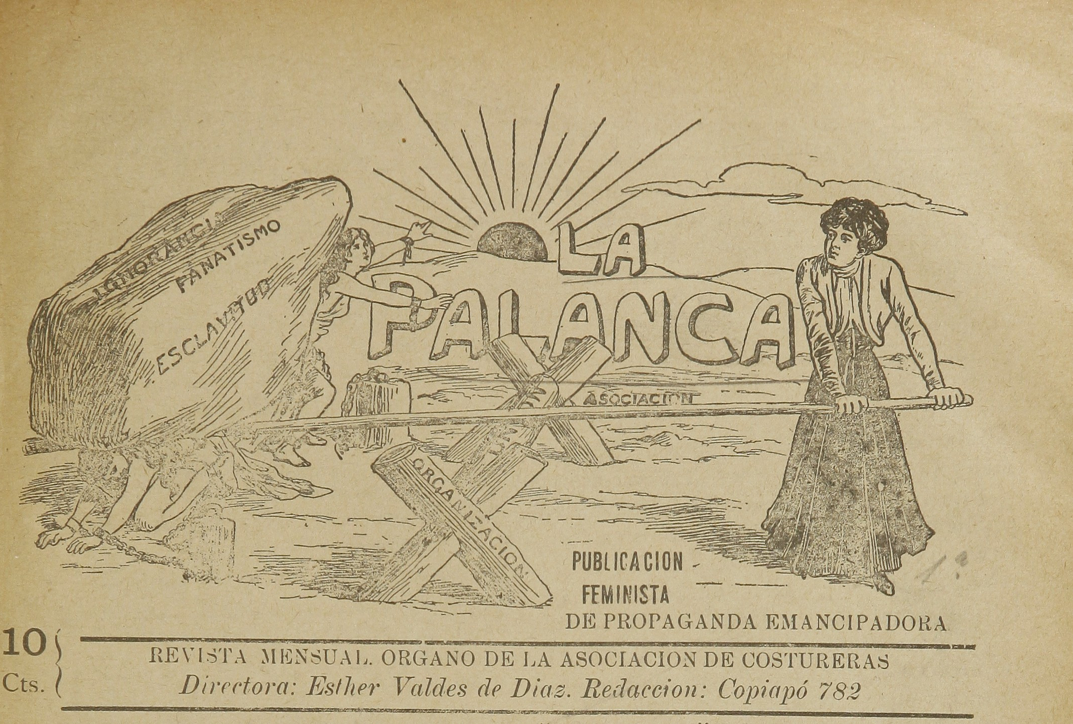 Cabecera de La Palanca, publicación feminista de propaganda emancipadora