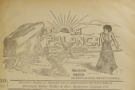 Cabecera de La Palanca, publicación feminista de propaganda emancipadora