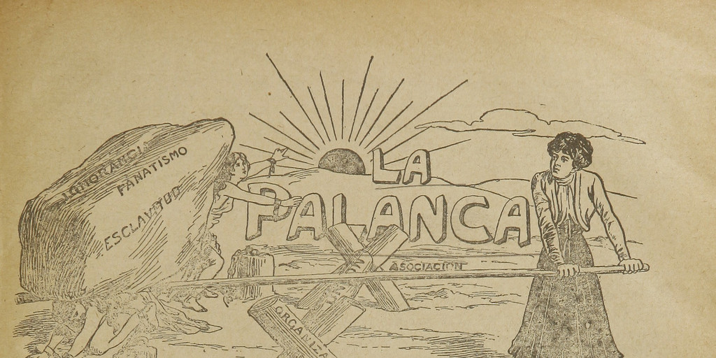 Cabecera de La Palanca, publicación feminista de propaganda emancipadora