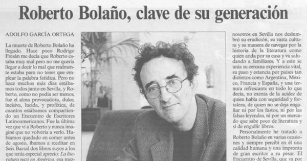 Roberto Bolaño, clave de su generación