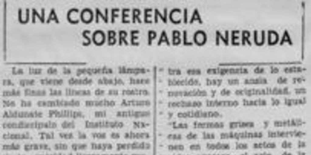 Una conferencia sobre Pablo Neruda
