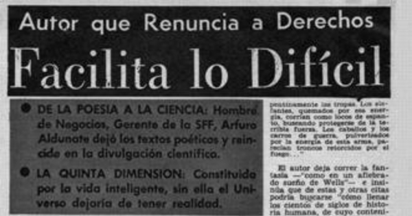 Facilita lo difícil : autor que renuncia a derechos