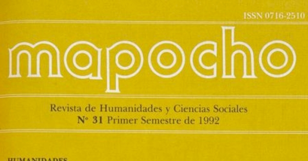 Mapocho . n° 31, primer semestre, 1992
