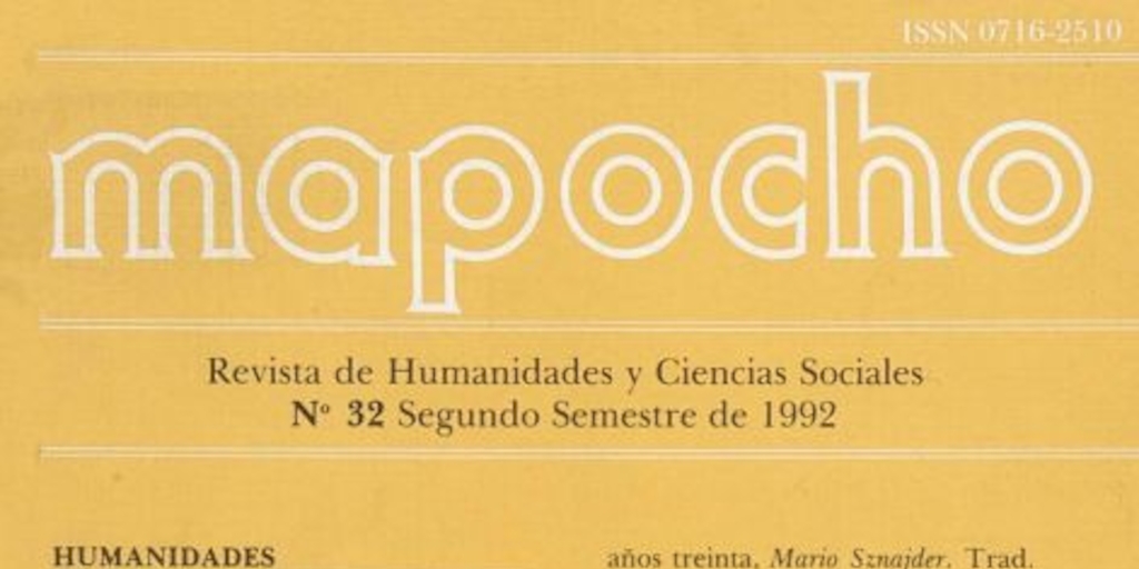 Mapocho : n° 32, segundo semestre, 1992