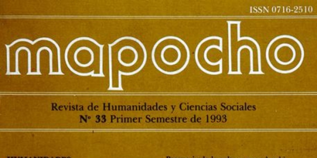 Mapocho : n° 33, primer semestre, 1993