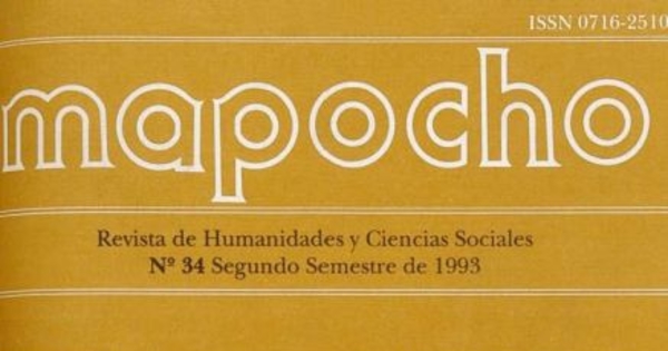 Mapocho : n° 34, segundo semestre, 1993
