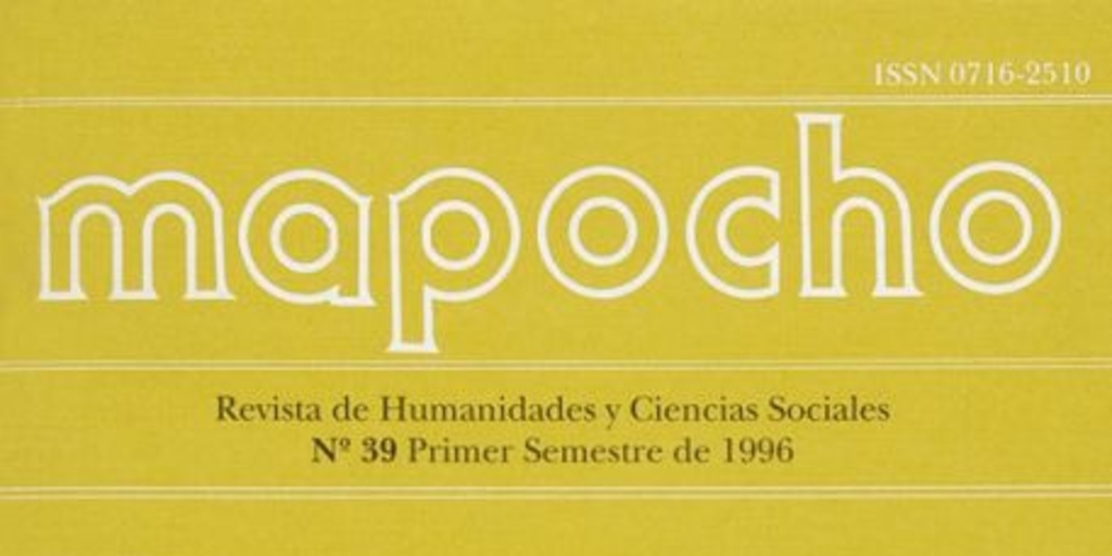 Mapocho. Número 39, primer semestre de 1996