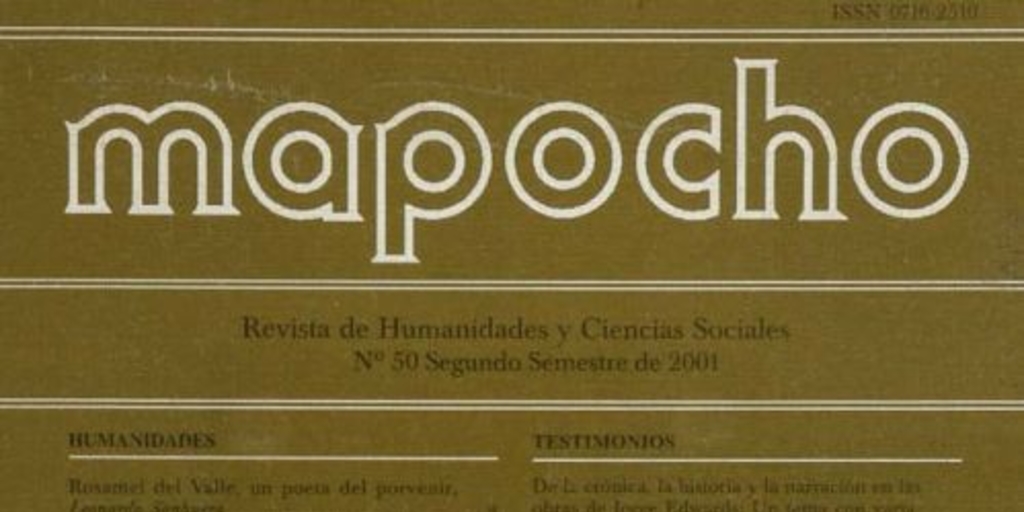 Mapocho : n° 50, segundo semestre, 2001