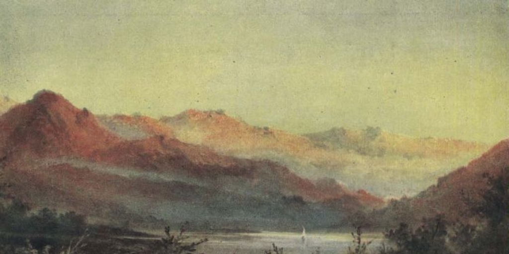 Paisaje con cordillera y laguna, 1870