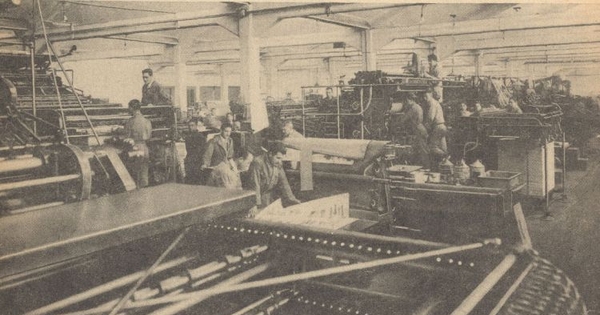 Sala de prensas offset de la Editorial Zig-Zag, en Bellavista 069, 1945