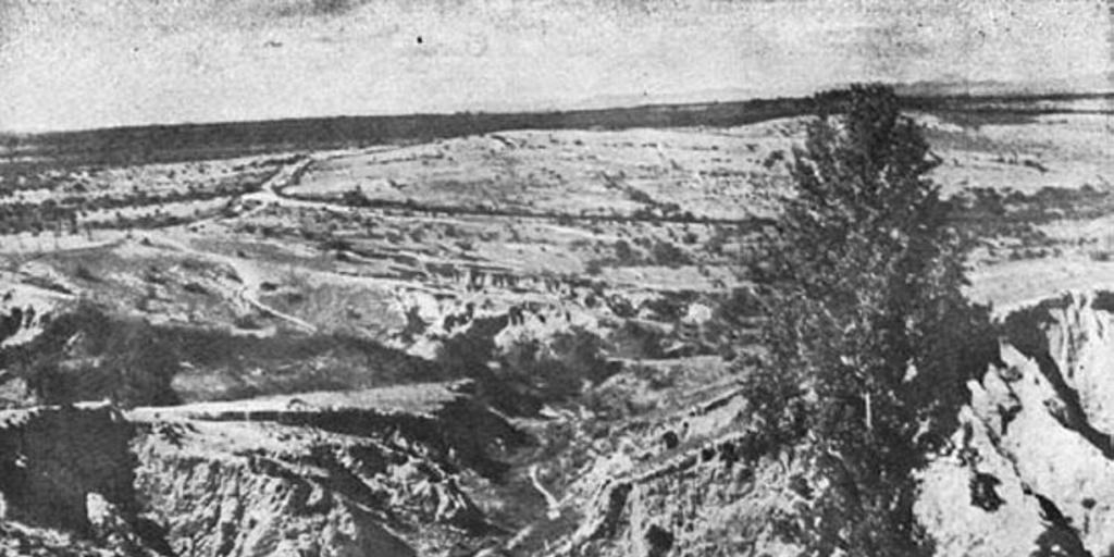 Aspecto típico de las localidades erosionadas de Chile, ca. 1940