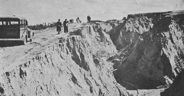 Erosión de barrancos en Cauquenes, ca. 1940