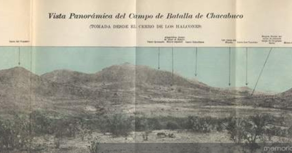 Vista panorámica del campo de batalla de Chacabuco, 1817