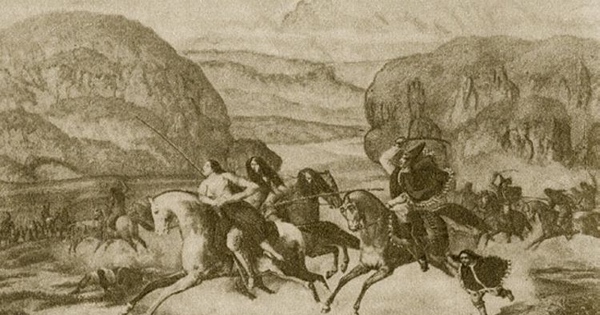 Persecución de pehuenches por tropas chilenas, hacia 1840