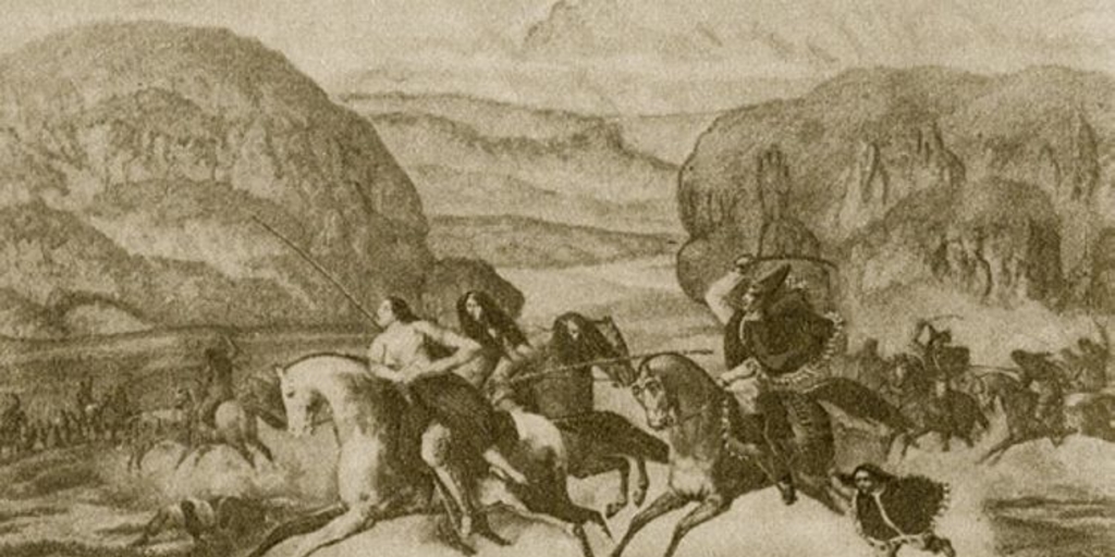 Persecución de pehuenches por tropas chilenas, hacia 1840