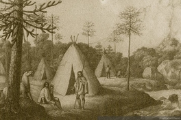 Campamento pehuenche, hacia 1840