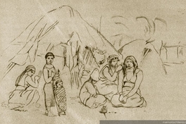 Familia Pehuenche en Antuco, hacia 1840