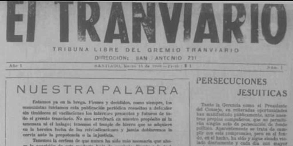 El Tranviario : año 1-2, n° 1-14, marzo de 1946- julio de 1947