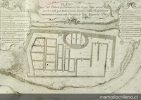 Plano de palacio y fortaleza inca ubicado en el corregimiento de Cuenca, 1748