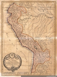 Carte du Perou ou se trouvent les Audiences de Quito, Lima et La Plata, 1771