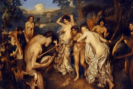 Orfeo atacado por las bacantes