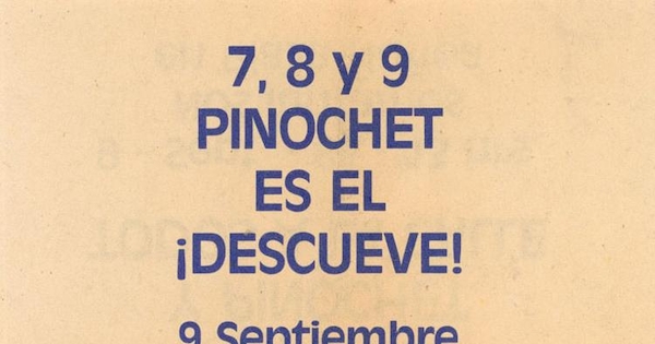 Pinochet es el ¡descueve! : 9 de septiembre 1986