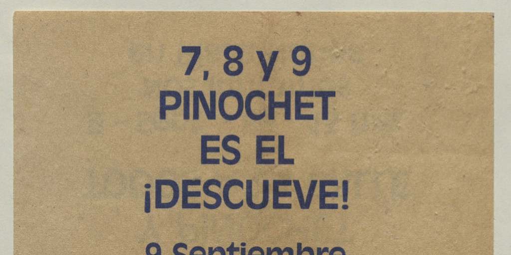 Pinochet es el ¡descueve! : 9 de septiembre 1986