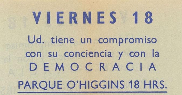 Ud. Tiene un compromiso con su conciencia y con la democracia, 1983-1988