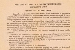 Protesta nacional, 4 y 5 de septiembre de 1984 : instructivo único