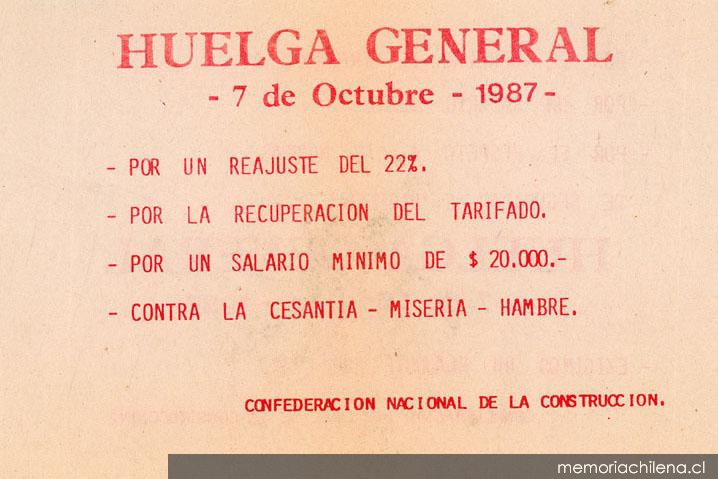 Huelga General, 7 de octubre 1987