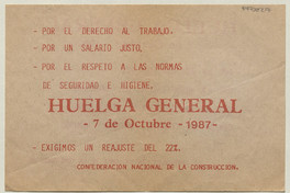 Huelga General, 7 de octubre 1987