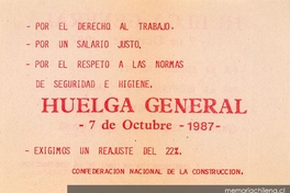 Por el derecho al trabajo, 7 de octubre 1987