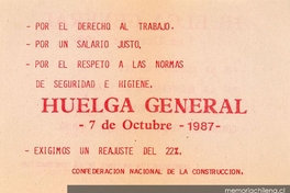 Por el derecho al trabajo, 7 de octubre 1987