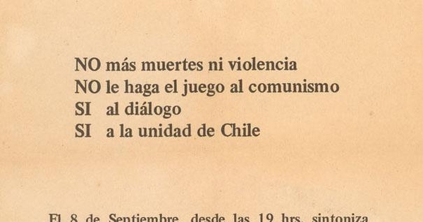 No más muertes ni violencia, 1983-1988