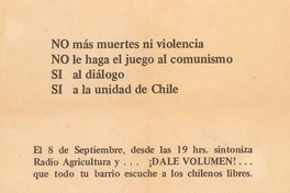 No más muertes ni violencia, 1983-1988