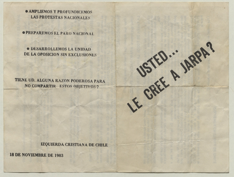 Usted... le cree a Jarpa?, 18 de noviembre 1983