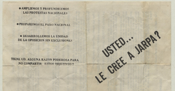 Usted... le cree a Jarpa?, 18 de noviembre 1983