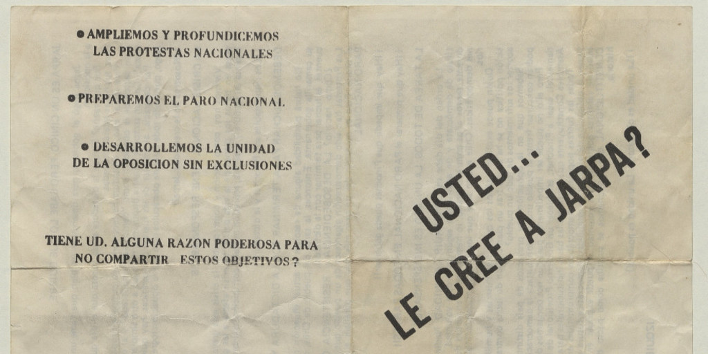 Usted... le cree a Jarpa?, 18 de noviembre 1983